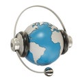 Earth and headphones Royalty Free Stock Photo