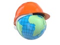 Earth in the helmet