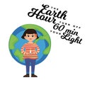 Earth hour coccept save planet 60 minut or one hour turn off light at night for international world day Vector