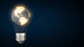 Earth hour day with earth inside light bulb Royalty Free Stock Photo