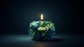Earth hour draw attention to environmental issues turn off unnecessary lights and electrical devices for one hour, star Royalty Free Stock Photo