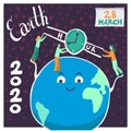 Earth hour spring ecological action 2020 Royalty Free Stock Photo