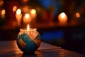 Earth hour. Turn off lights to save energy. Global environment conservation Royalty Free Stock Photo