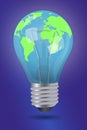 Earth Hour. Vector illustration of the planet in light bulb Royalty Free Stock Photo