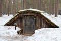 Earth-house built by Soviet partisans in Ukrainian forest while Secont World War