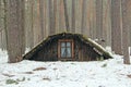 Earth-house built by Soviet partisans in Ukrainian forest while Secont World War