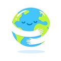 Earth hug cartoon