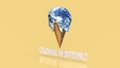 The earth ice cream melting concept for global worming 3d rendering Royalty Free Stock Photo