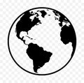 Earth icon, globe symbol Royalty Free Stock Photo