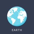 Earth icon. Vector planet icon. Flat design vector illustration for web banner, web and mobile, infographics. Royalty Free Stock Photo