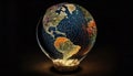 Earth Illuminated: A Tiny World in a Bright Bulb, Made with Generative AI