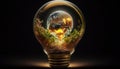 Earth Illuminated: A Tiny World in a Bright Bulb, Made with Generative AI