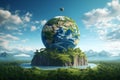 Earth illustration with a message of hope and. Generative ai