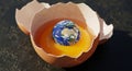 Earth Inside a Cracked Egg Shell â Creative Sustainability Concept Royalty Free Stock Photo