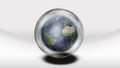 Earth inside glass sphere