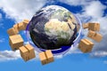Earth, international transprot concept - 3D rendering Royalty Free Stock Photo
