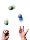 Earth juggler Royalty Free Stock Photo