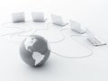 Earth and laptops Royalty Free Stock Photo