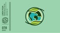 Earth and leaf ecology logo. Eco friendly symbol icon. Royalty Free Stock Photo