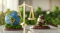The Earth with Legal Elements.AI generated image Royalty Free Stock Photo
