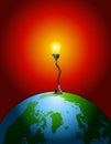 Earth Lightbulb Energy Source