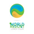 The earth logo is layered with orange, green, blue color with version to 4.7 Royalty Free Stock Photo