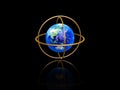 Earth with longitude and latitude rings Royalty Free Stock Photo