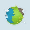 Earth. Low poly vector illustration Royalty Free Stock Photo