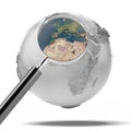 Earth with magnifier Royalty Free Stock Photo