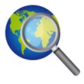 Earth and magnifying glass Royalty Free Stock Photo