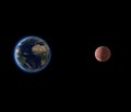 Earth and Mars , soil crust, space, solar system Royalty Free Stock Photo