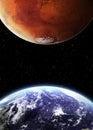 Earth and mars in space Royalty Free Stock Photo