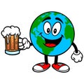 Earth Mascot with Beer
