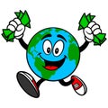 Earth Mascot with Money