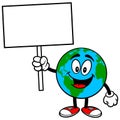 Earth Mascot with Sign