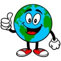 Earth Mascot with Thumbs Up