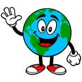 Earth Mascot Waving