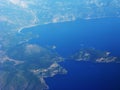 Earth and mediterranean sea view out of plane Royalty Free Stock Photo