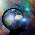 Earth Mind Silhouette Royalty Free Stock Photo