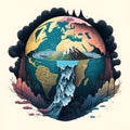 Earth model, illustration showing global warming and pollution concept. The climate change on earth. Enviornment and enviornmental Royalty Free Stock Photo