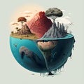 Earth model, illustration showing global warming and pollution concept. The climate change on earth. Enviornment and enviornmental Royalty Free Stock Photo