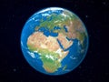 Earth Model from Space: Europe View Royalty Free Stock Photo