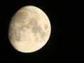 Earth moon glowing in black background at night Royalty Free Stock Photo