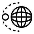 Earth moon gravity icon, outline style Royalty Free Stock Photo