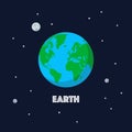 Earth and moon on space background Royalty Free Stock Photo