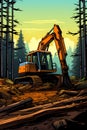 earth mover excavator tractor digging