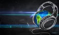 Earth Music Blackboard Background Royalty Free Stock Photo