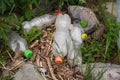 Earth nature pollution with plastic waste and water bottles