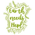 Earth needs help. Zero Waste Concept. Vector illustration Royalty Free Stock Photo
