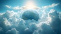celestial sphere: earth amidst clouds, bathed in ethereal light, a dreamy depiction of our planet in a heavenly, serene environmen Royalty Free Stock Photo